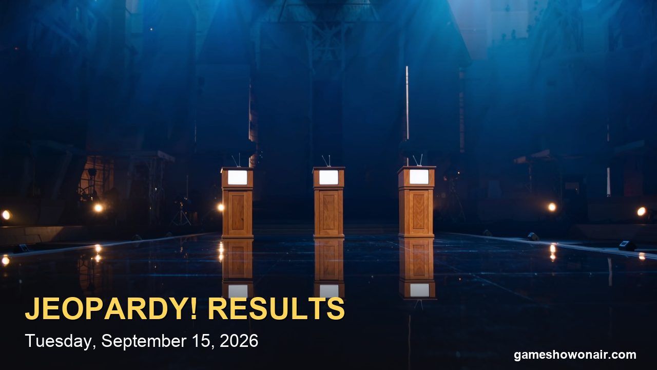 Who Won Jeopardy! Tonight? (Tuesday, Sept. 15, 2026) — Final Jeopardy Answer and Scores (Spoilers)